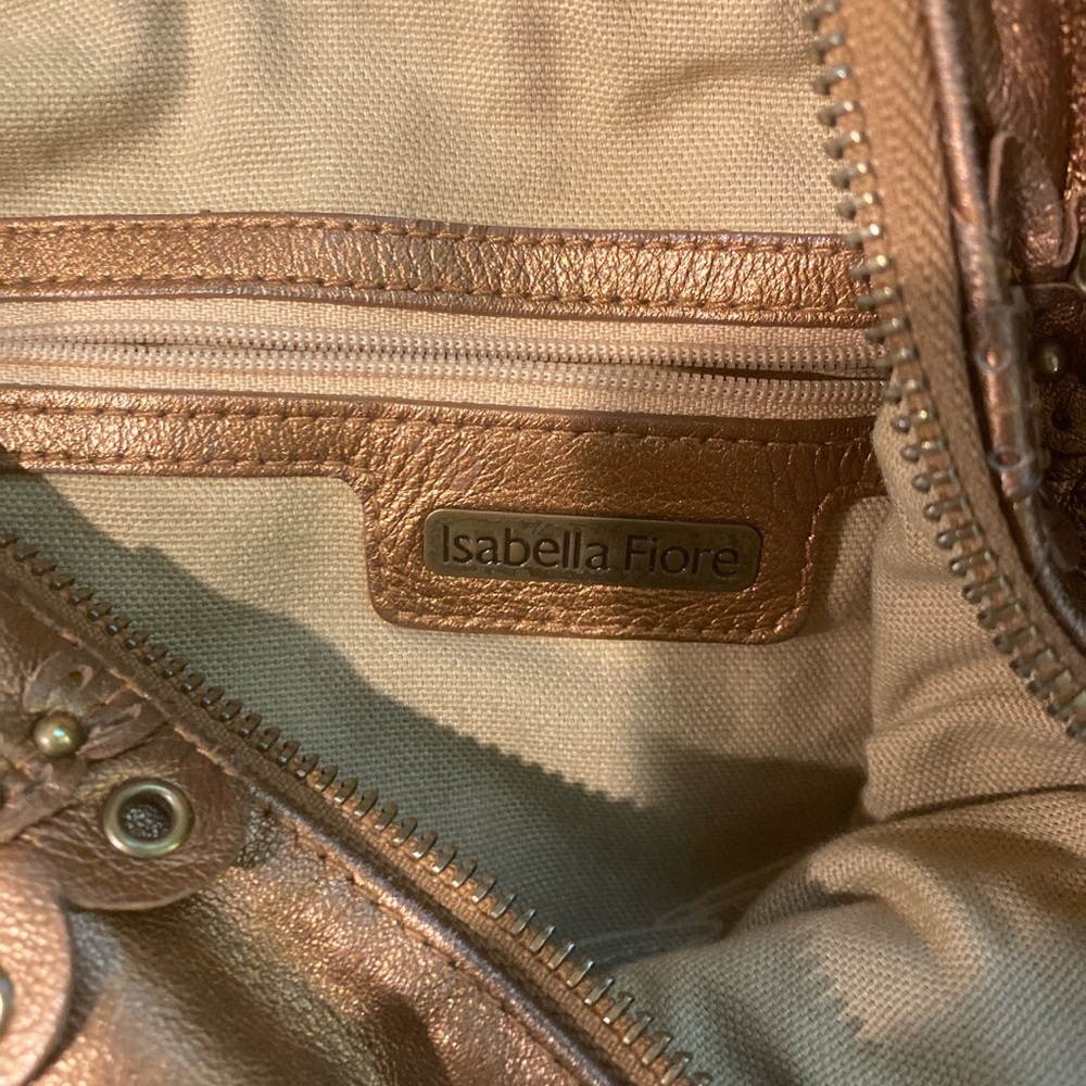 Vintage Isabella Fiore Genuine Soft Glove Leather Embellished Hand/Shoulder Bag - Picture 13 of 16